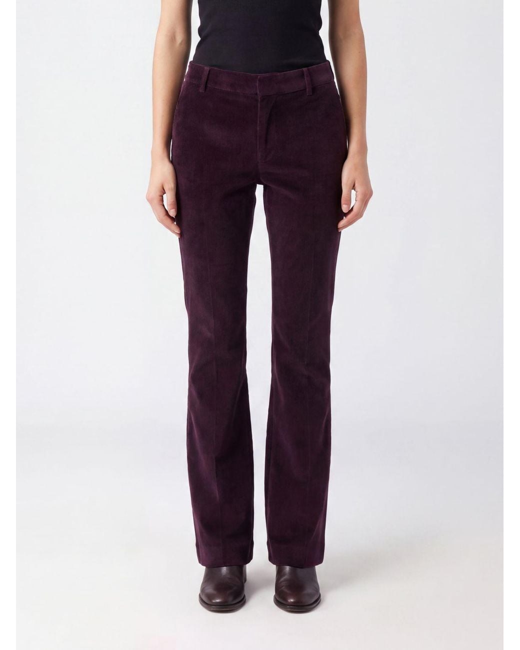 PT Torino Purple Flared Chino Trousers