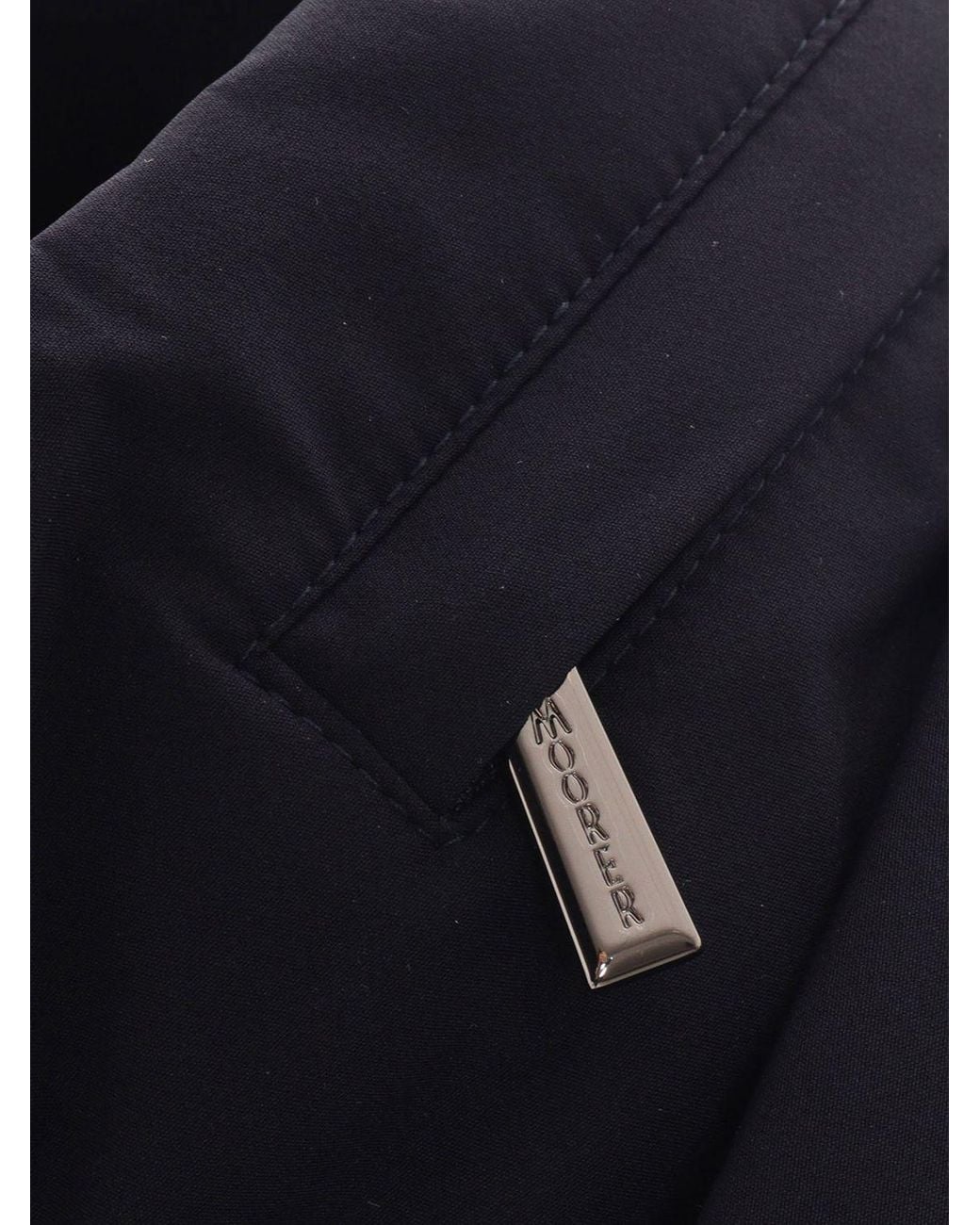 Moorer Blue Double-Breasted Technical Fabric Coat for men