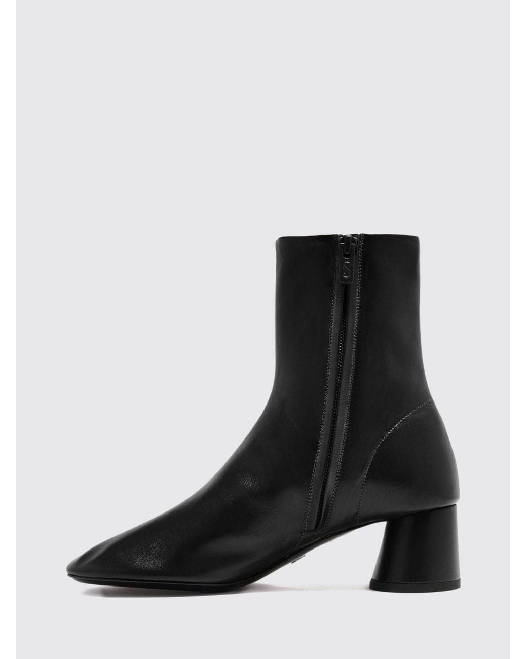 Proenza Schouler Black Glove Smooth Leather Ankle Boots With A Medium Cylindrical Heel