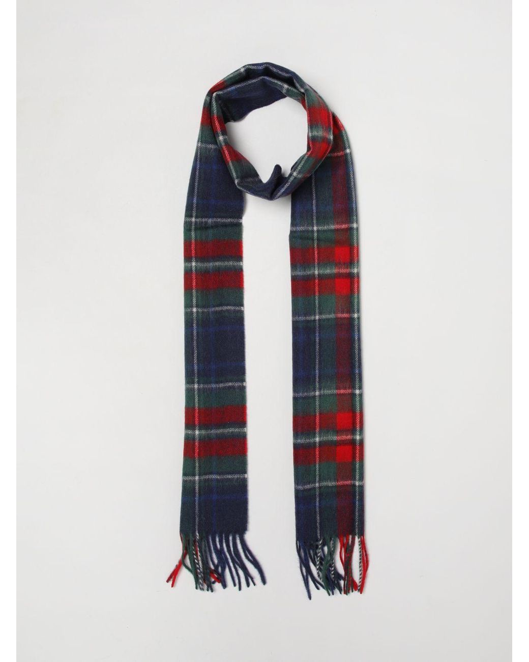 Barbour Blue Tartan Pattern Scarf for men