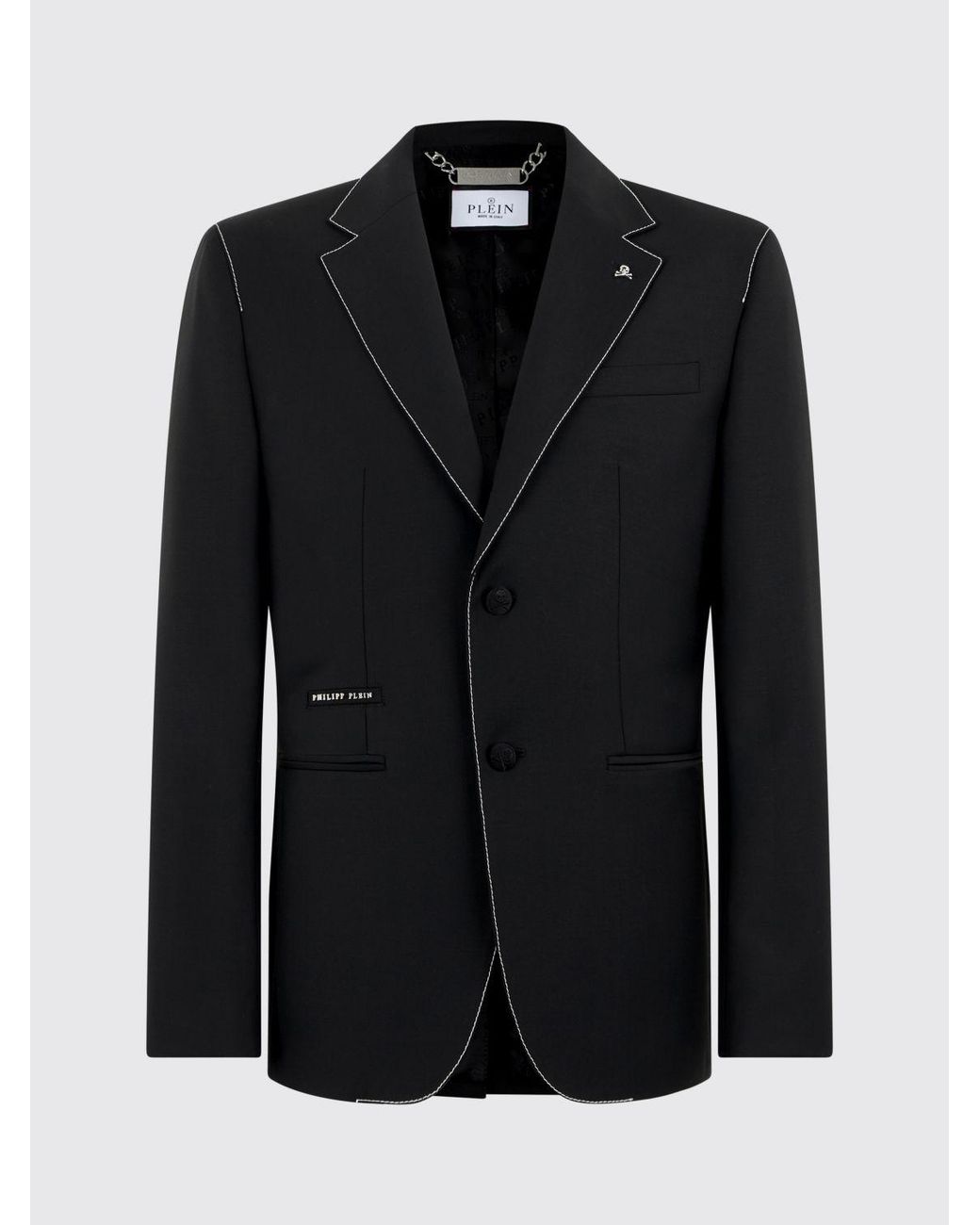 Philipp Plein Black Single-Breasted Blazer for men