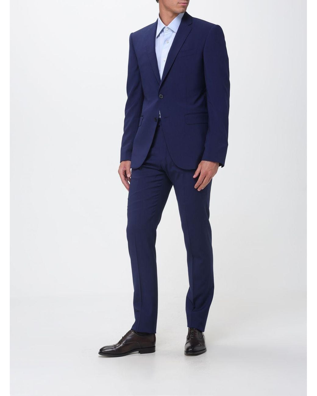 Zegna Blue Classic Stretch Poplin Shirt for men