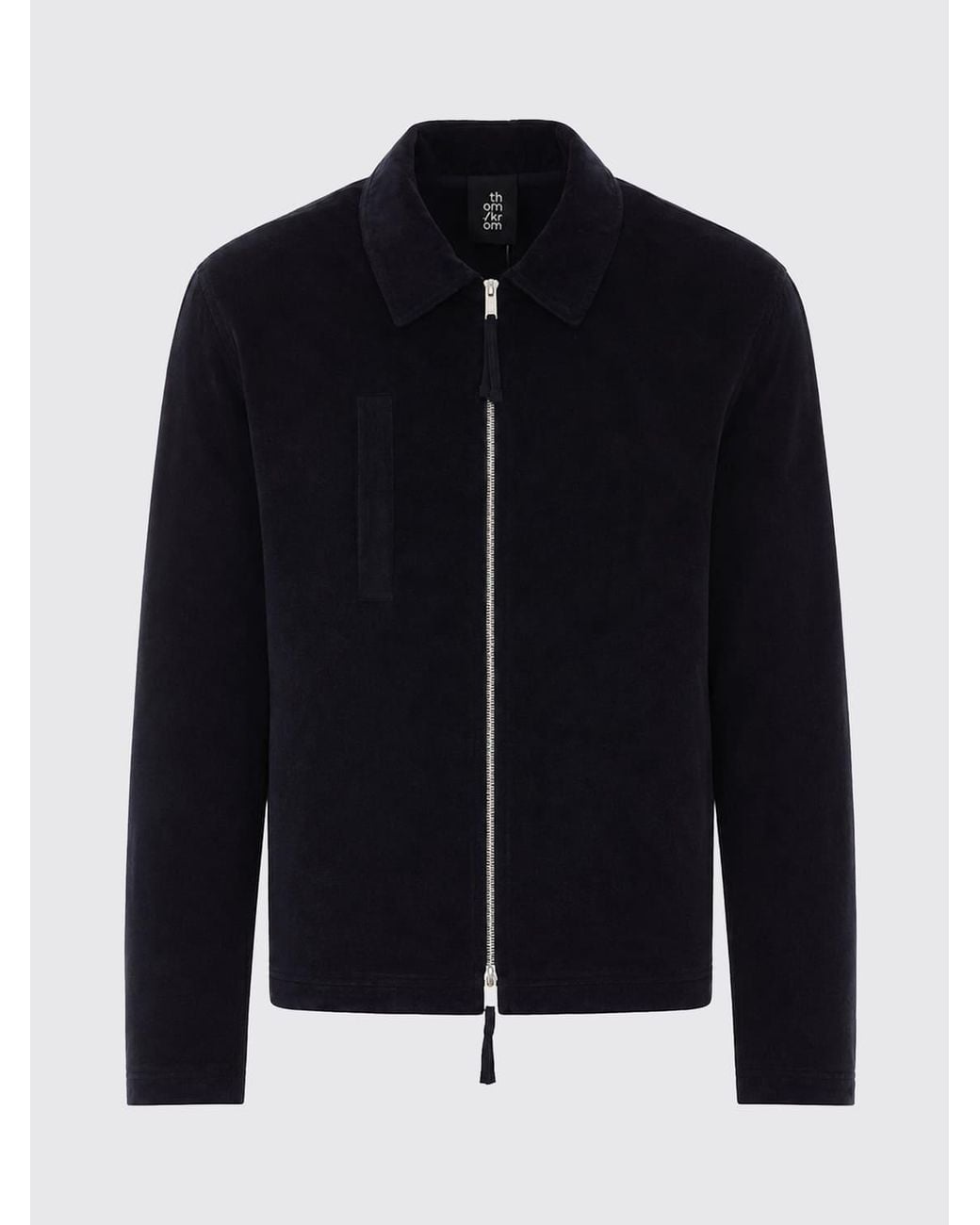 Thom Krom Blue Slim-Fit Cotton Denim Shirt Jacket With Zip for men