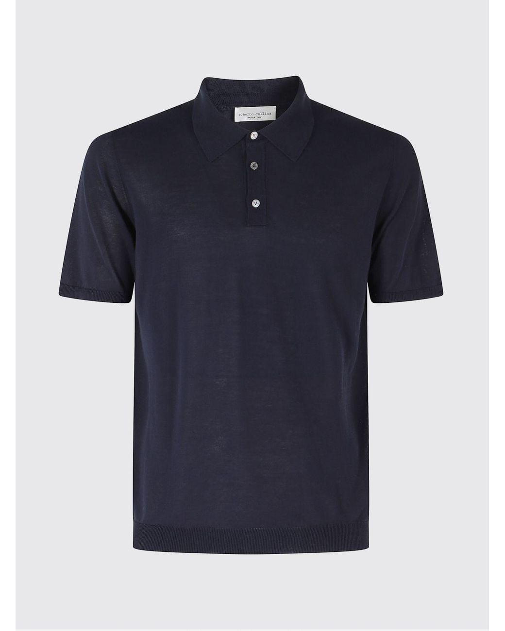 Roberto Collina Blue Knit Polo Shirt for men