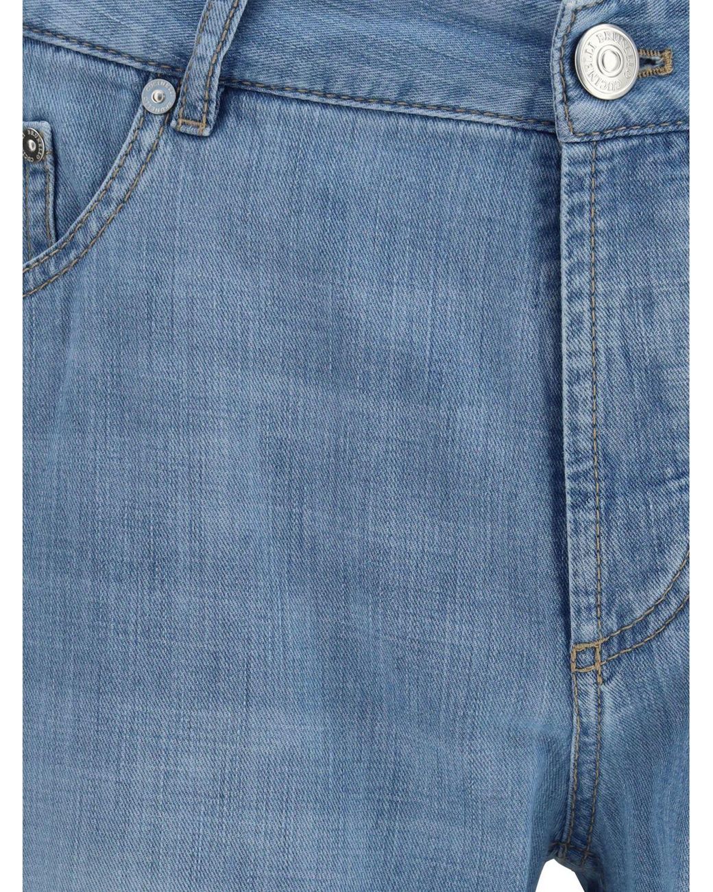 Brunello Cucinelli Blue Straight Jeans for men