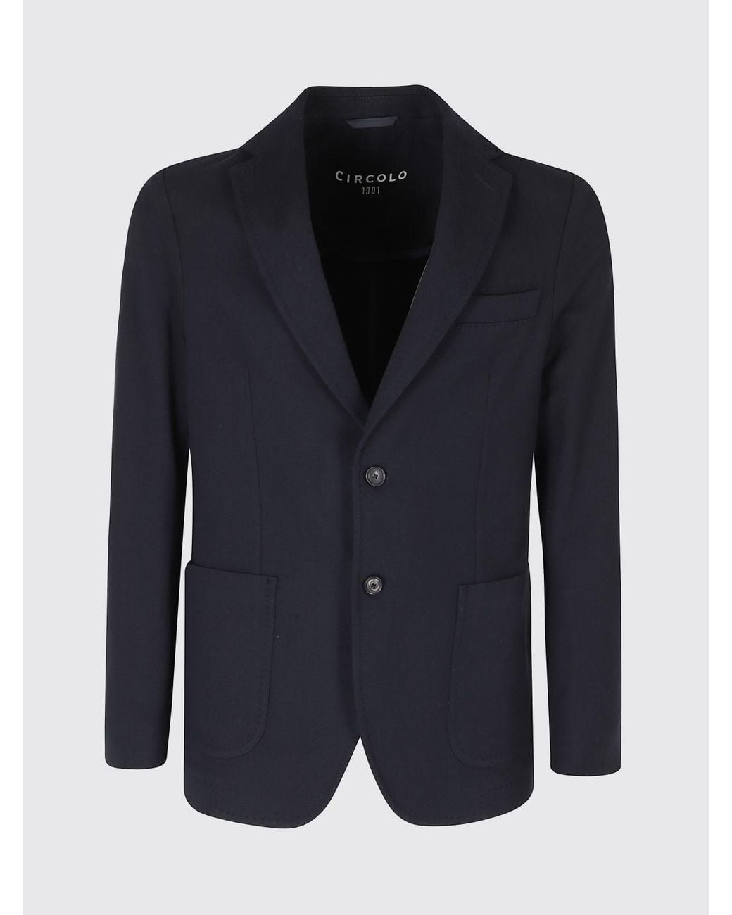 Circolo 1901 Blue Slim Fit Single-Breasted Fine Cashmere Blazer for men