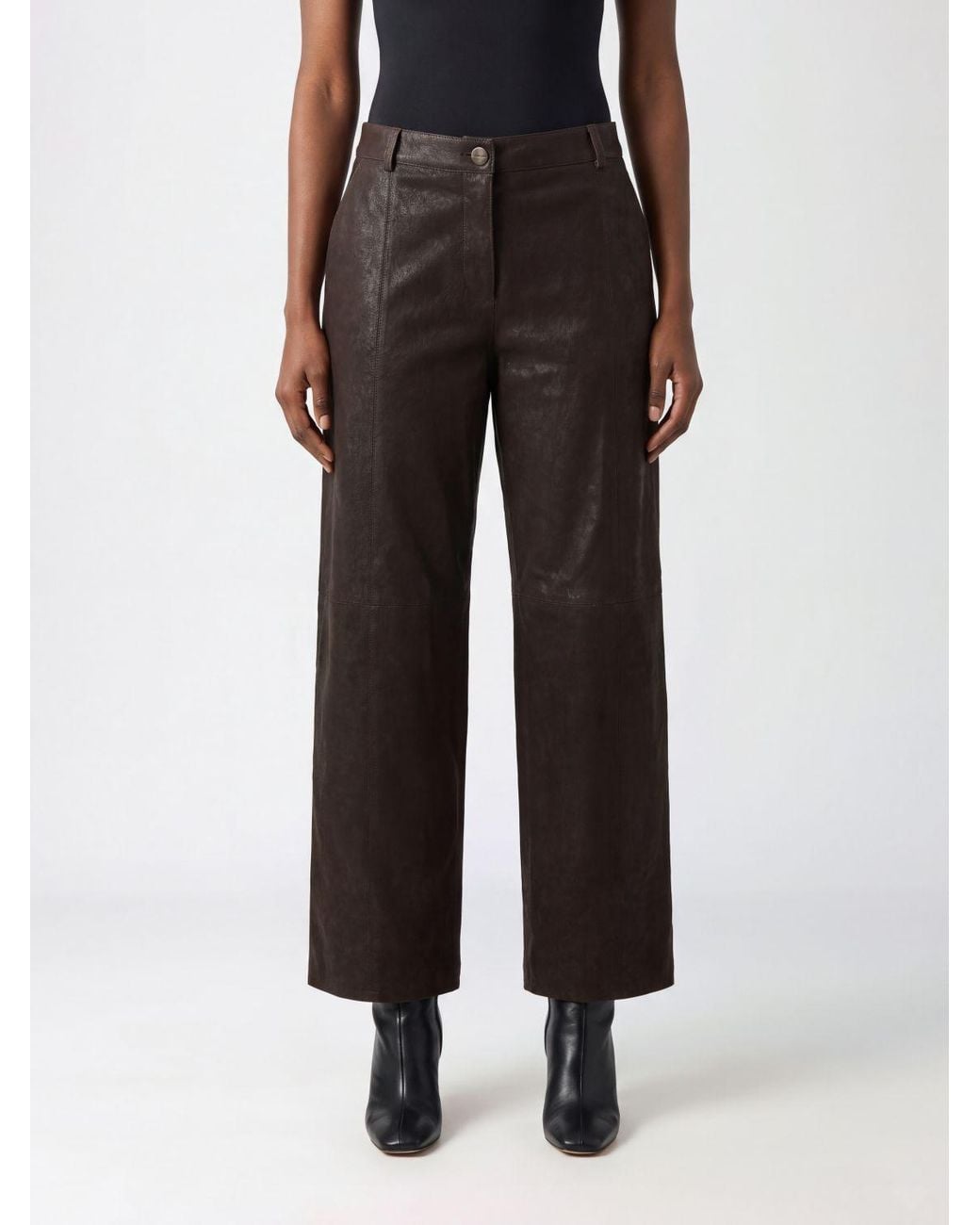 Pinko Black High-Waisted Straight-Leg Trousers