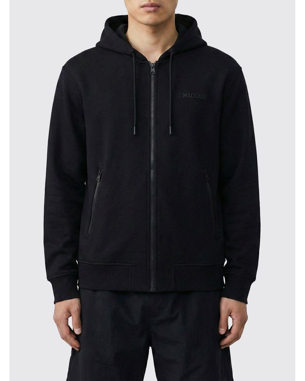 Mackage Black Cotton Hoodie for men