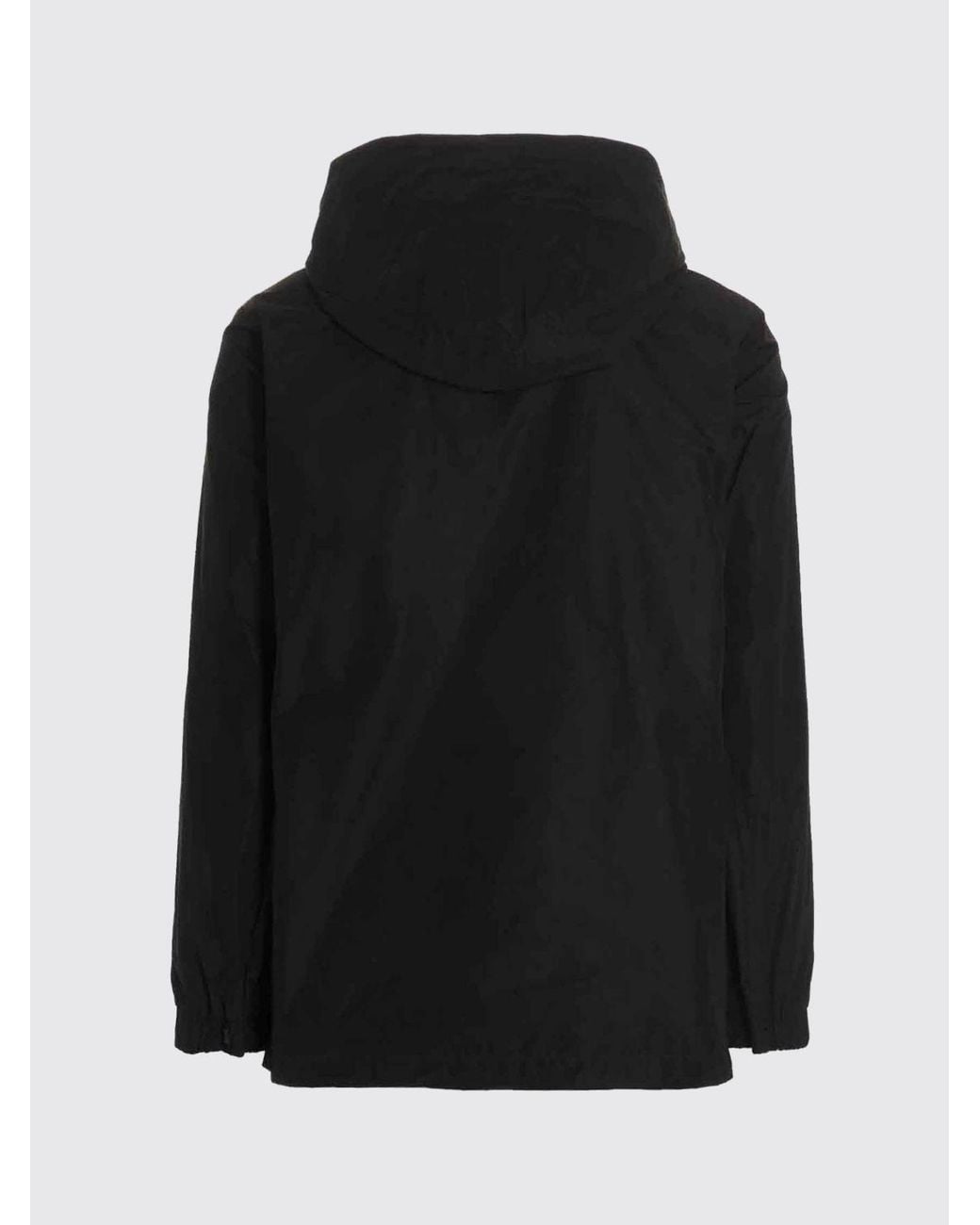 Burberry Blue Technical Fabric Windbreaker Jacket With Hood And Contrast Logo for men