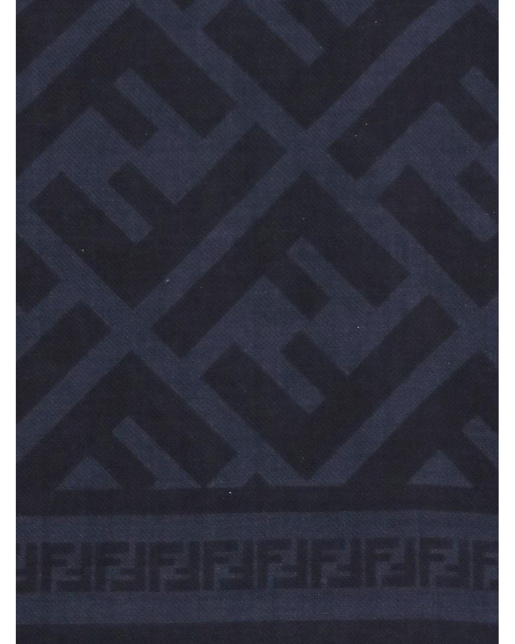 Fendi Blue Ff Wool And Silk Scarf for men
