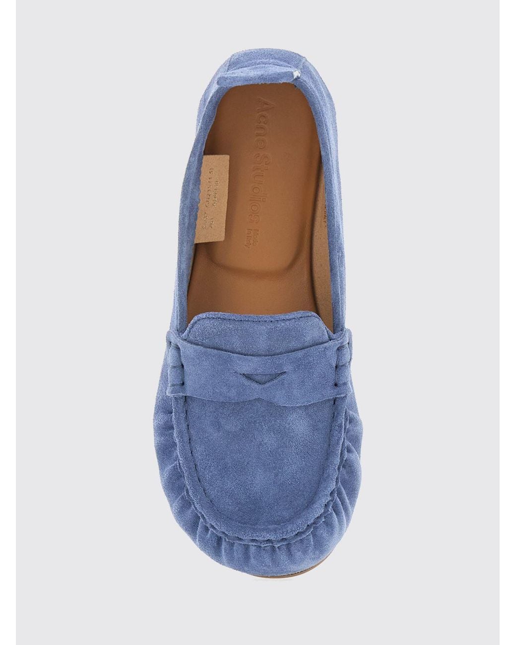 Acne Blue Loafers, Suede Calf Leather