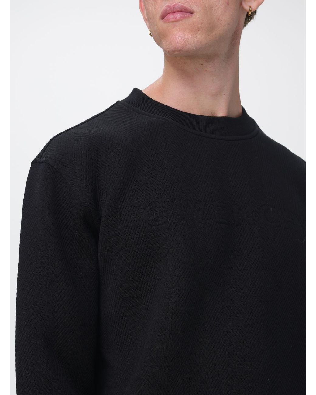 Givenchy Blue Crewneck Cotton-Blend Sweatshirt With Dropped Shoulders for men