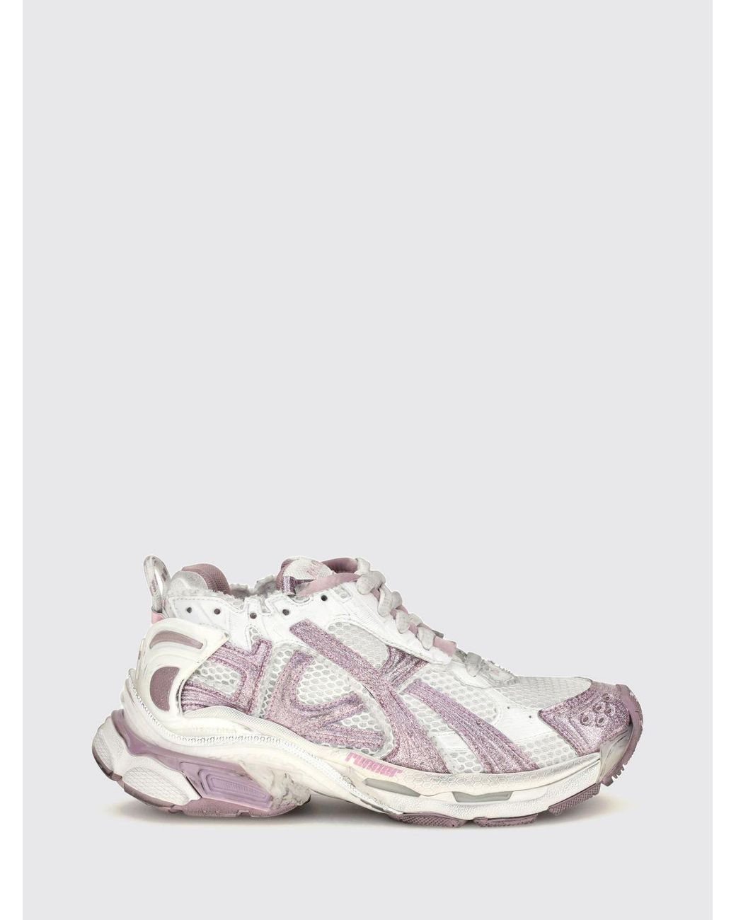Balenciaga White Runner Distressed-Effect Mesh And Rubber Trainers