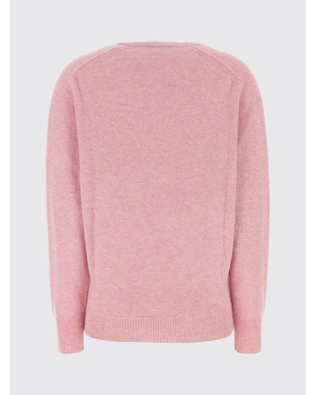 Marni Pink V-Neck Pure Virgin Wool Jumper With Embroidered Logo