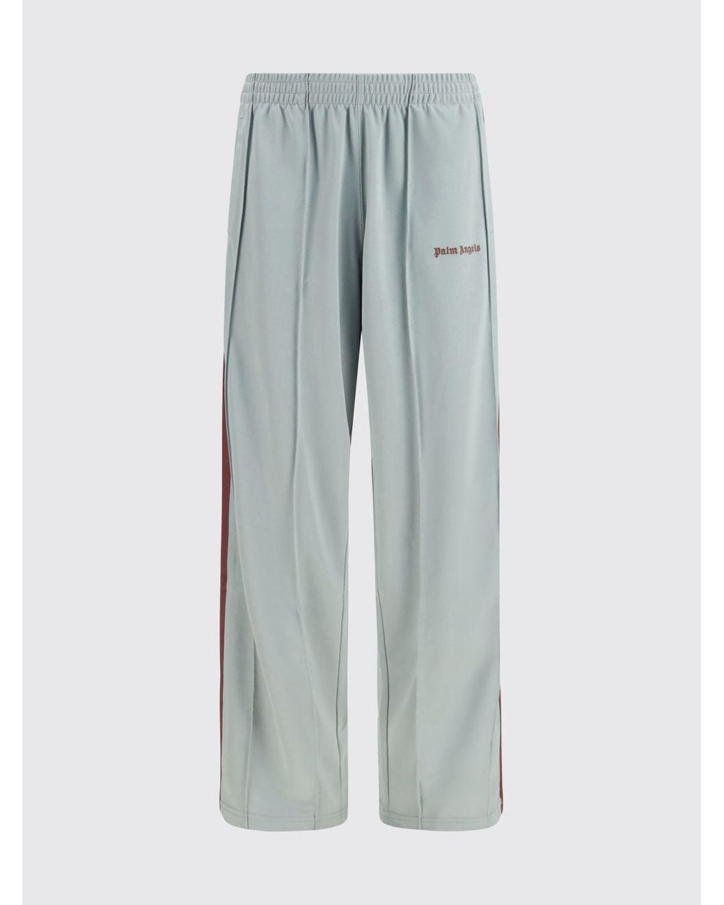 Palm Angels Gray Technical Jersey Jogging Trousers With Embroidered Logo for men