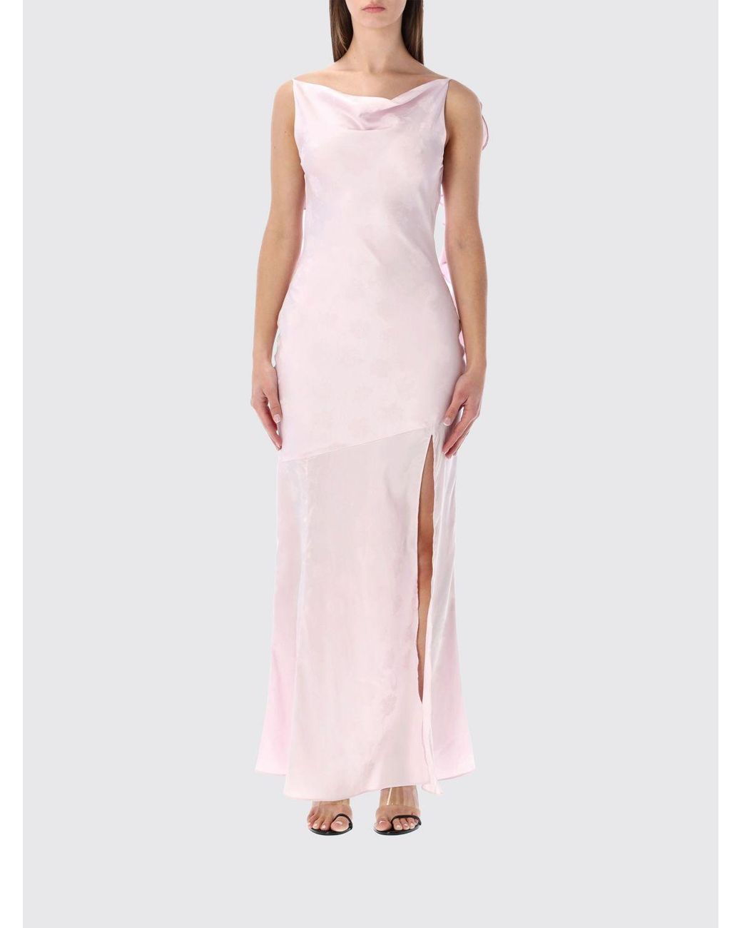 ROTATE BIRGER CHRISTENSEN Pink Long Recycled Crêpe Dress