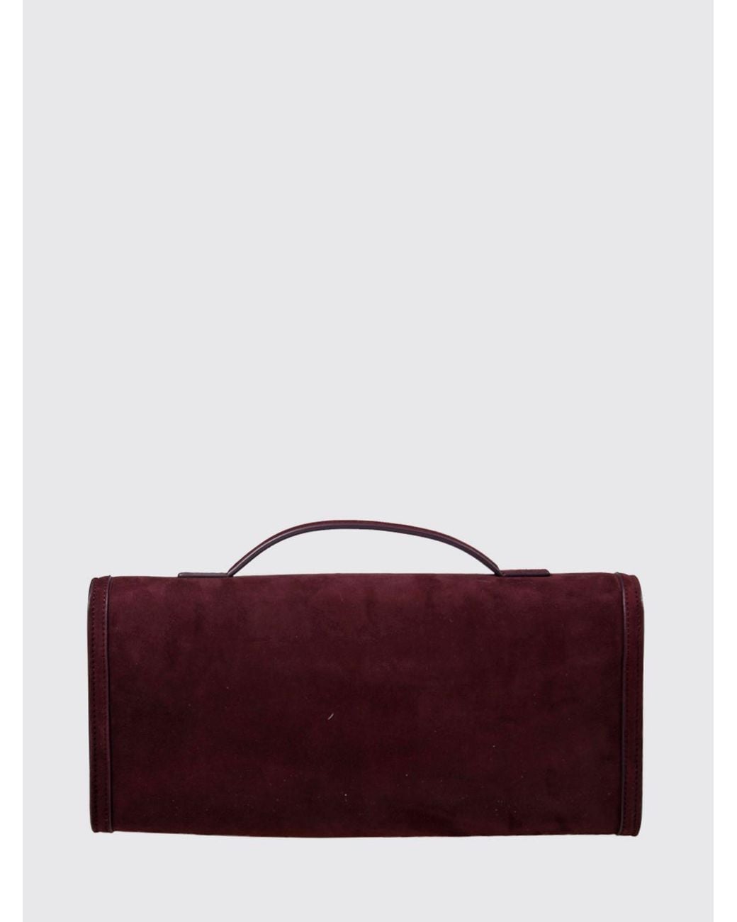 Roger Vivier Purple Belle Vivier Suede Clutch With Iconic Buckle And Chain Strap