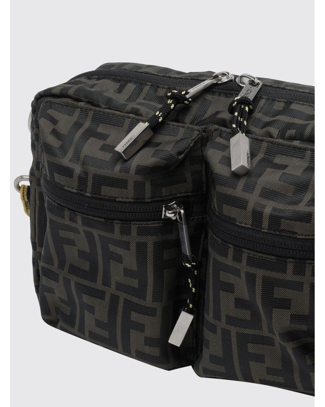 Fendi Black Ff Monogram Calfskin Utility Cross-Body Bag for men