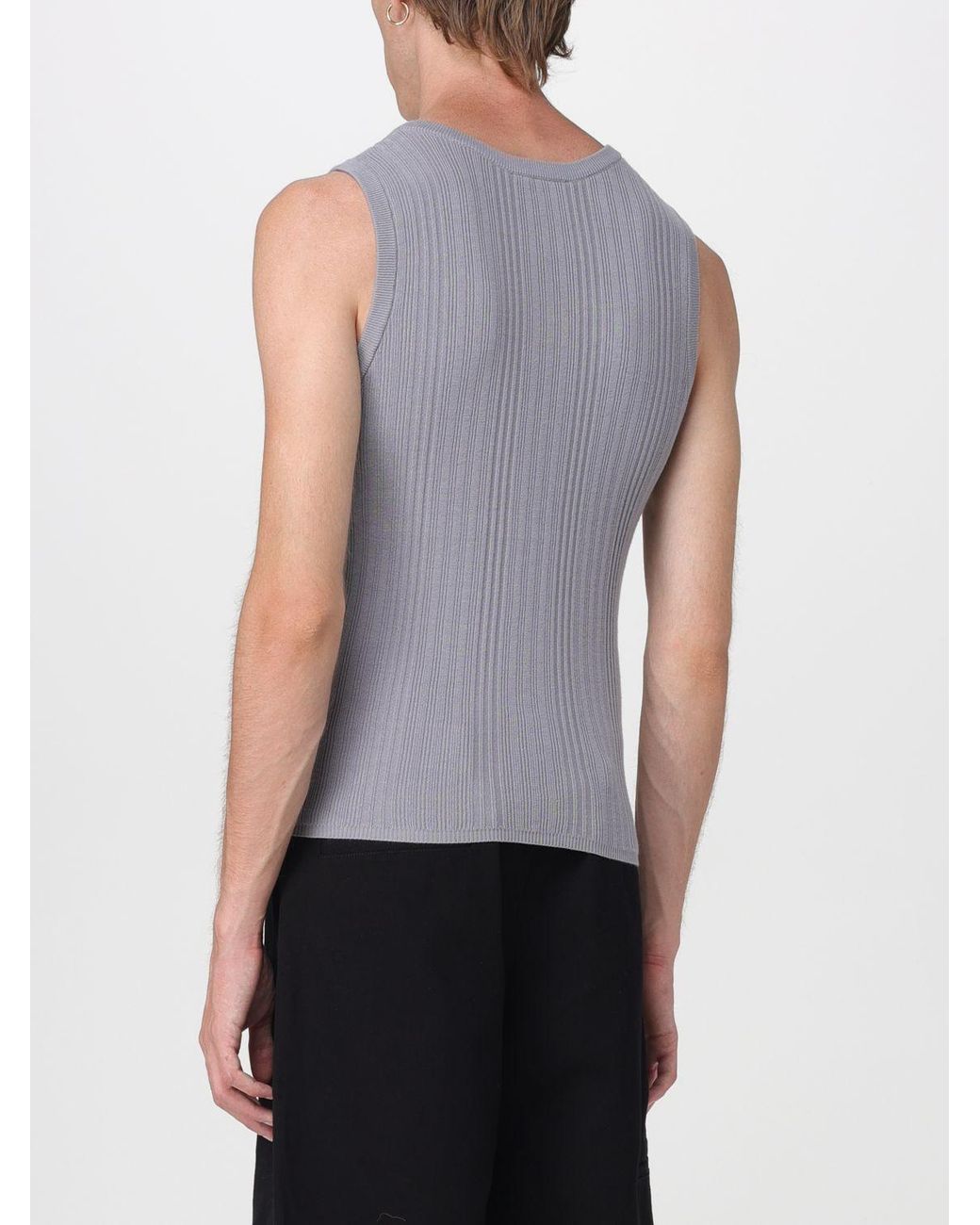 Carrera Blue Ribbed Cotton Vest With Crew Neckline for men