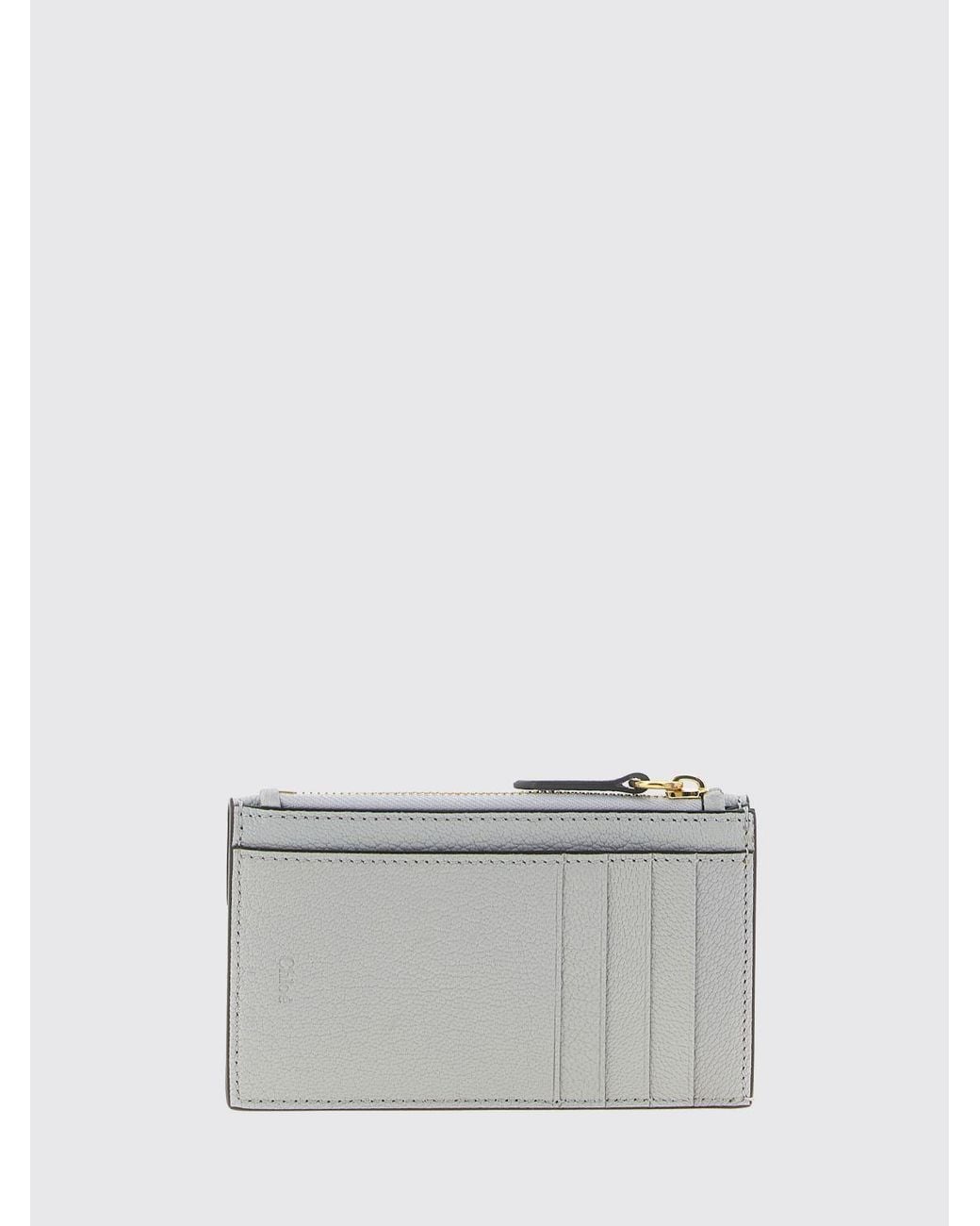 Chloé White ChloÉ Goat Leather Envelope Card Holder With Metal Logo