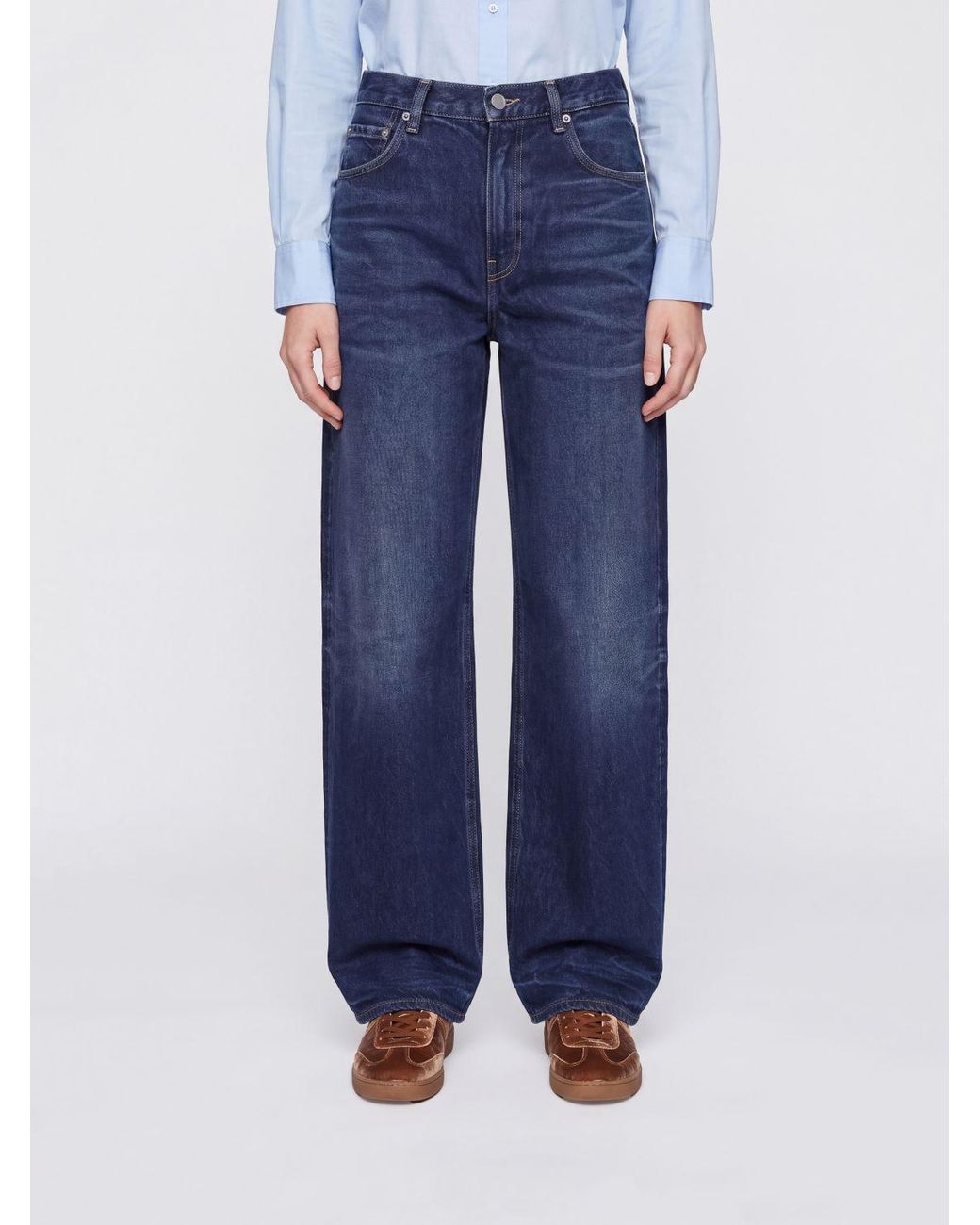 Haikure Blue Bibi Mid-Rise Five-Pocket Baggy Jeans