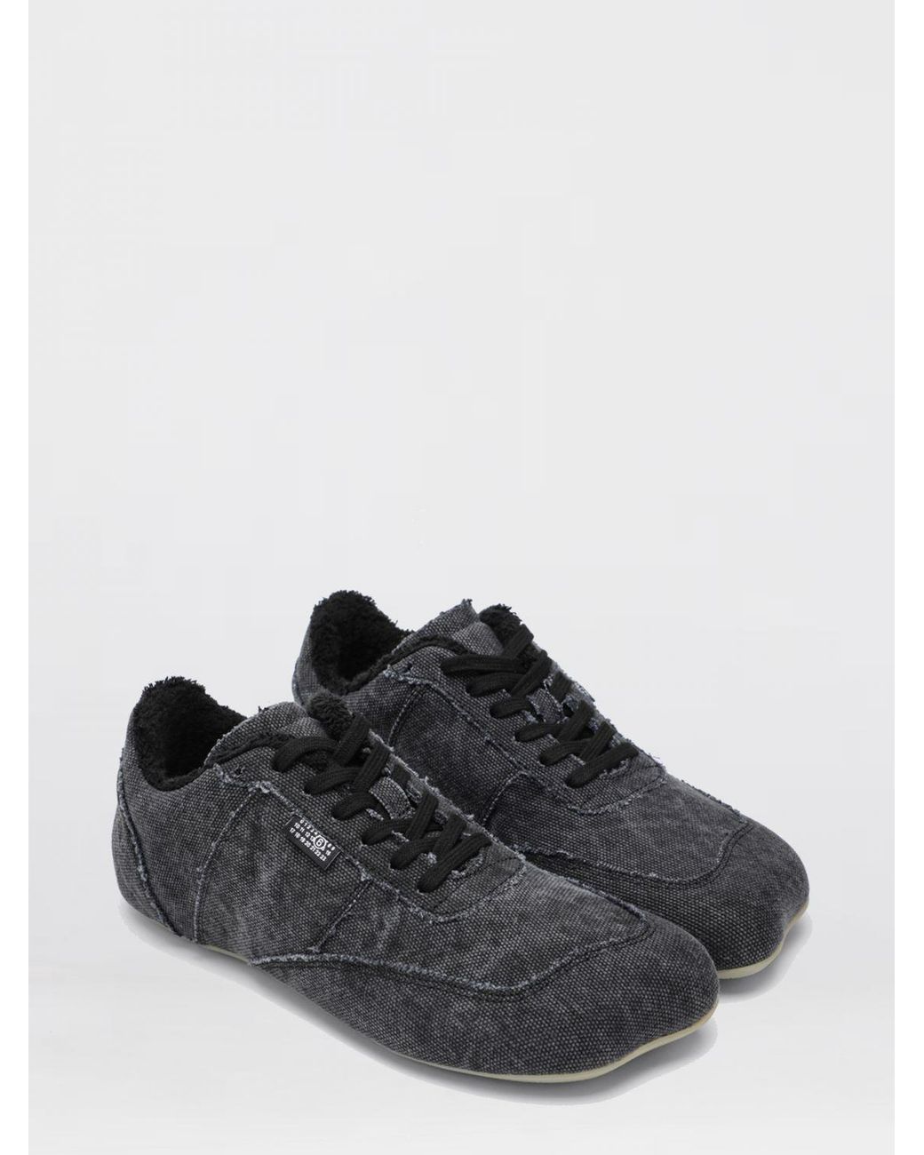 MM6 by Maison Margiela White Anatomic Washed Cotton Canvas Sneakers for men