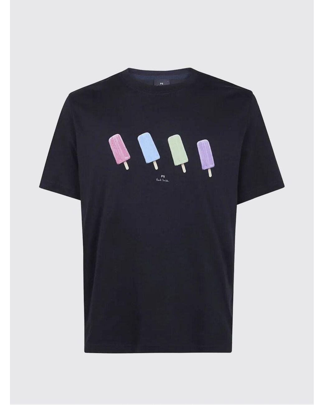 Paul Smith Blue Crew Neck Cotton T-Shirt for men
