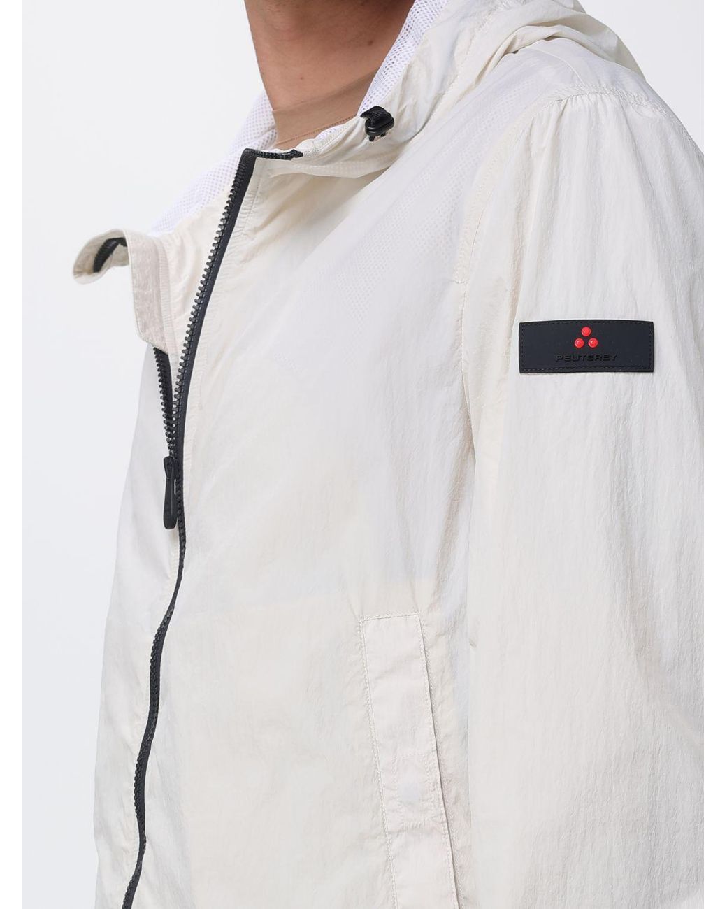 Peuterey Gray Nylon Hooded Jacket for men