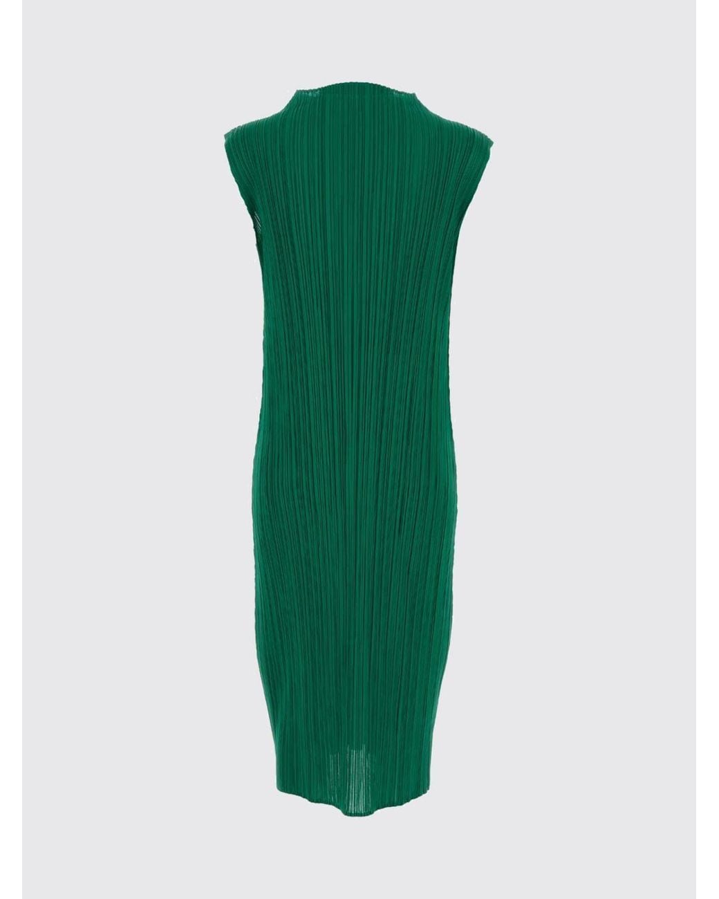 Pleats Please Issey Miyake Green Dress