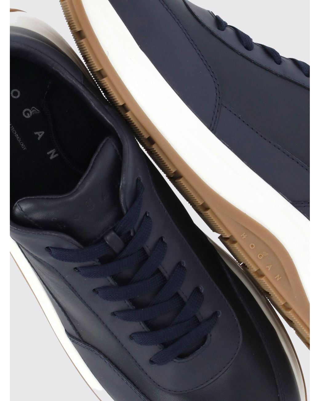 Hogan White Hi-Light Smooth Calfskin Leather Sneakers With Tone-On-Tone H Logo for men
