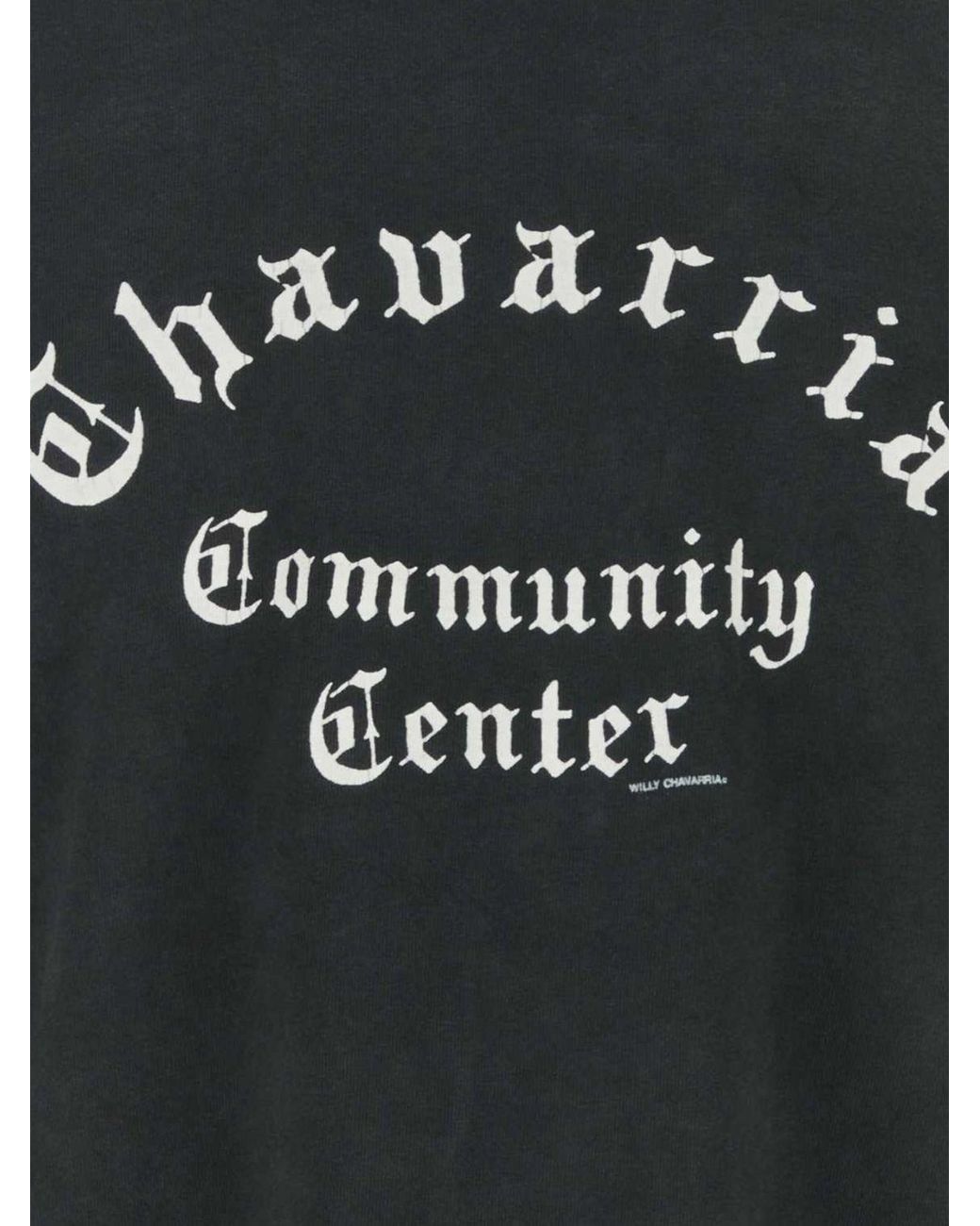 Willy Chavarria Gray Community Center Long-Sleeved T-Shirt With Print And Relaxed Fit for men