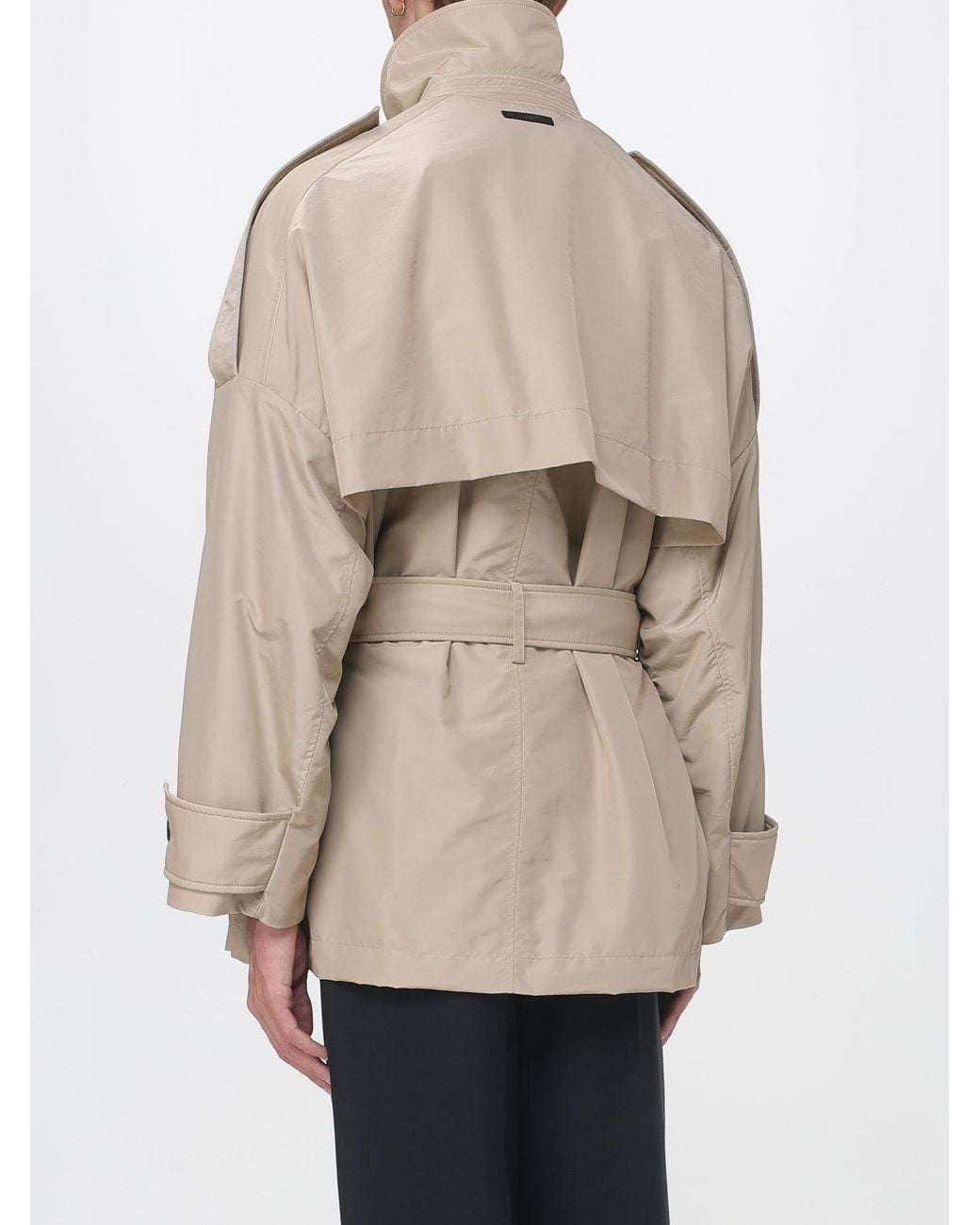 Text Tile Material Marni Technical Fabric Utility Jacket With High Neck And Belt in ...