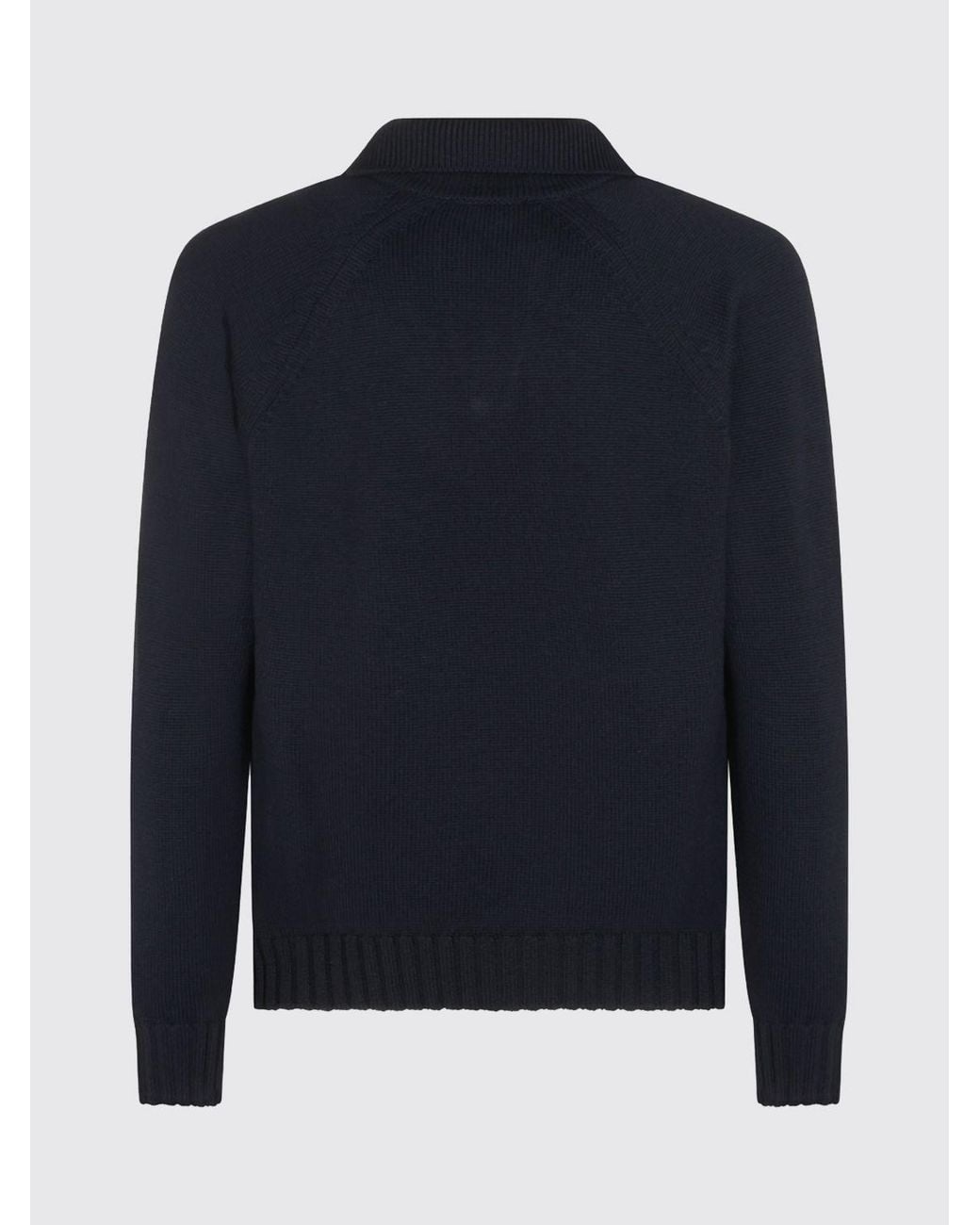 Zanone Blue Knit Polo Jumper for men