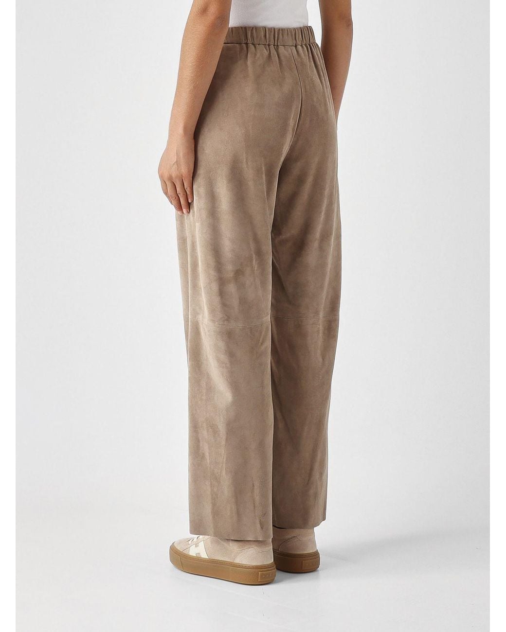 Max Mara Natural High-Waisted Wide-Leg Trousers