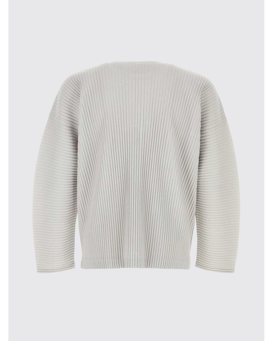 Homme Plissé Issey Miyake Gray Homme Plissé Issey Miyake Pleated Crewneck Long-Sleeve Top for men