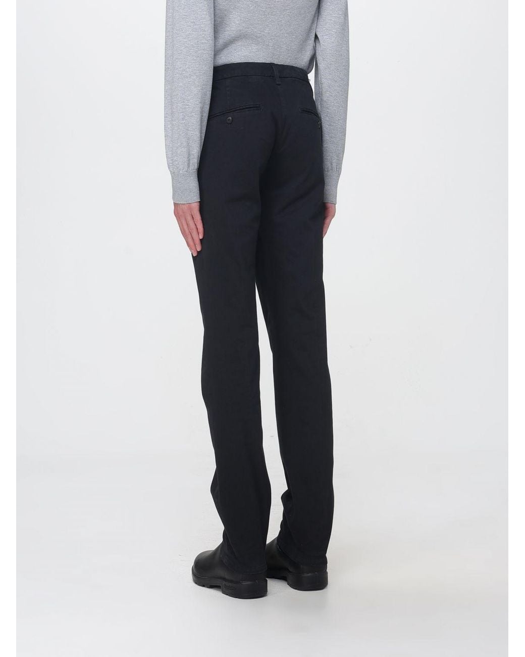 Dondup Blue Mid-Rise Slim Fit Chino Trousers for men