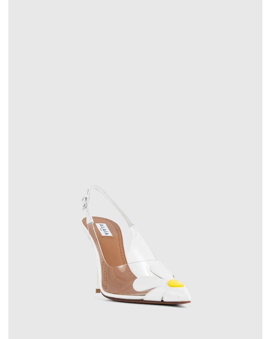 Alaïa White Pvc Slingbacks With Stiletto Heel And Floral Appliqué