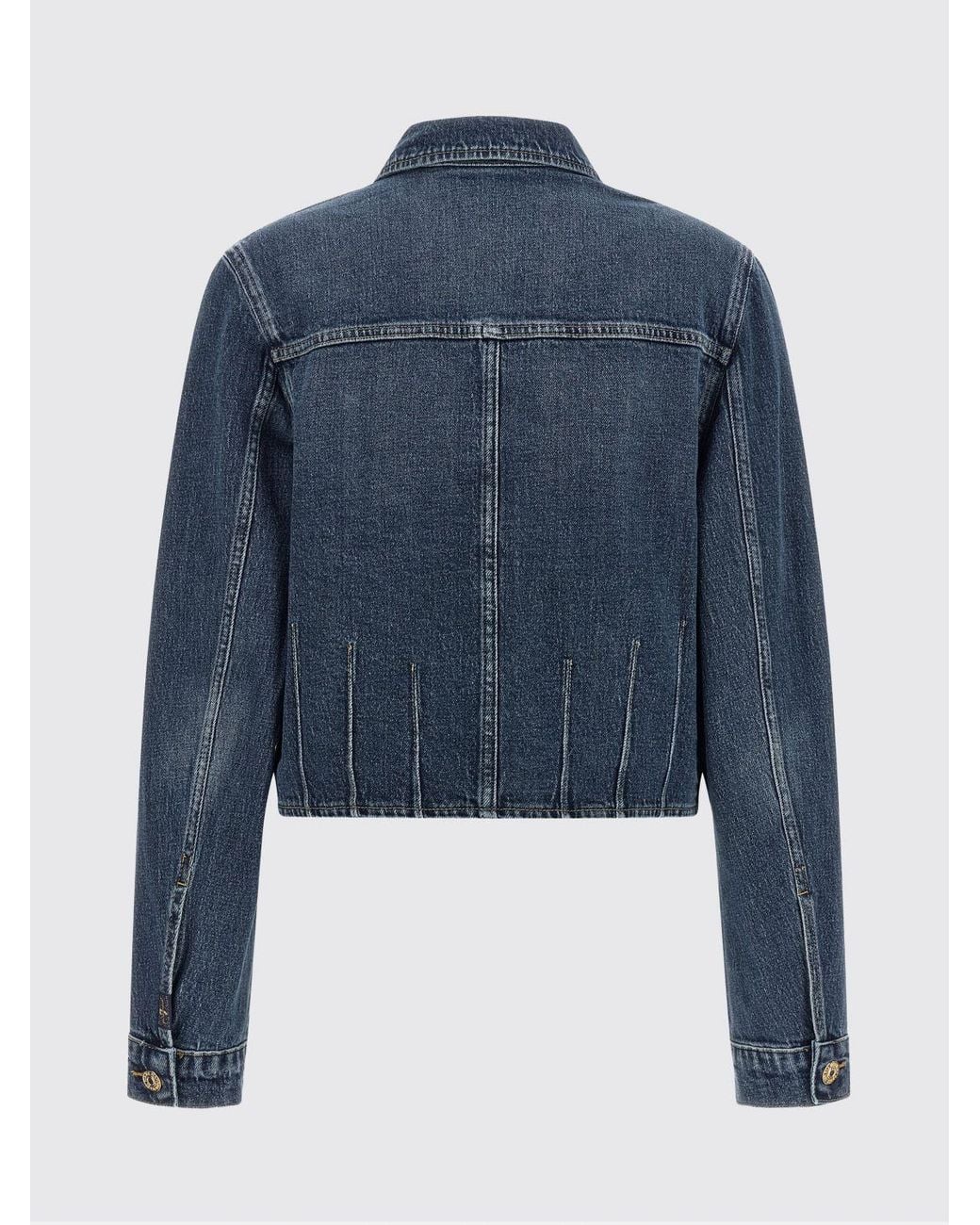 7 For All Mankind Blue Cotton Denim Shirt Jacket With Patch Pockets