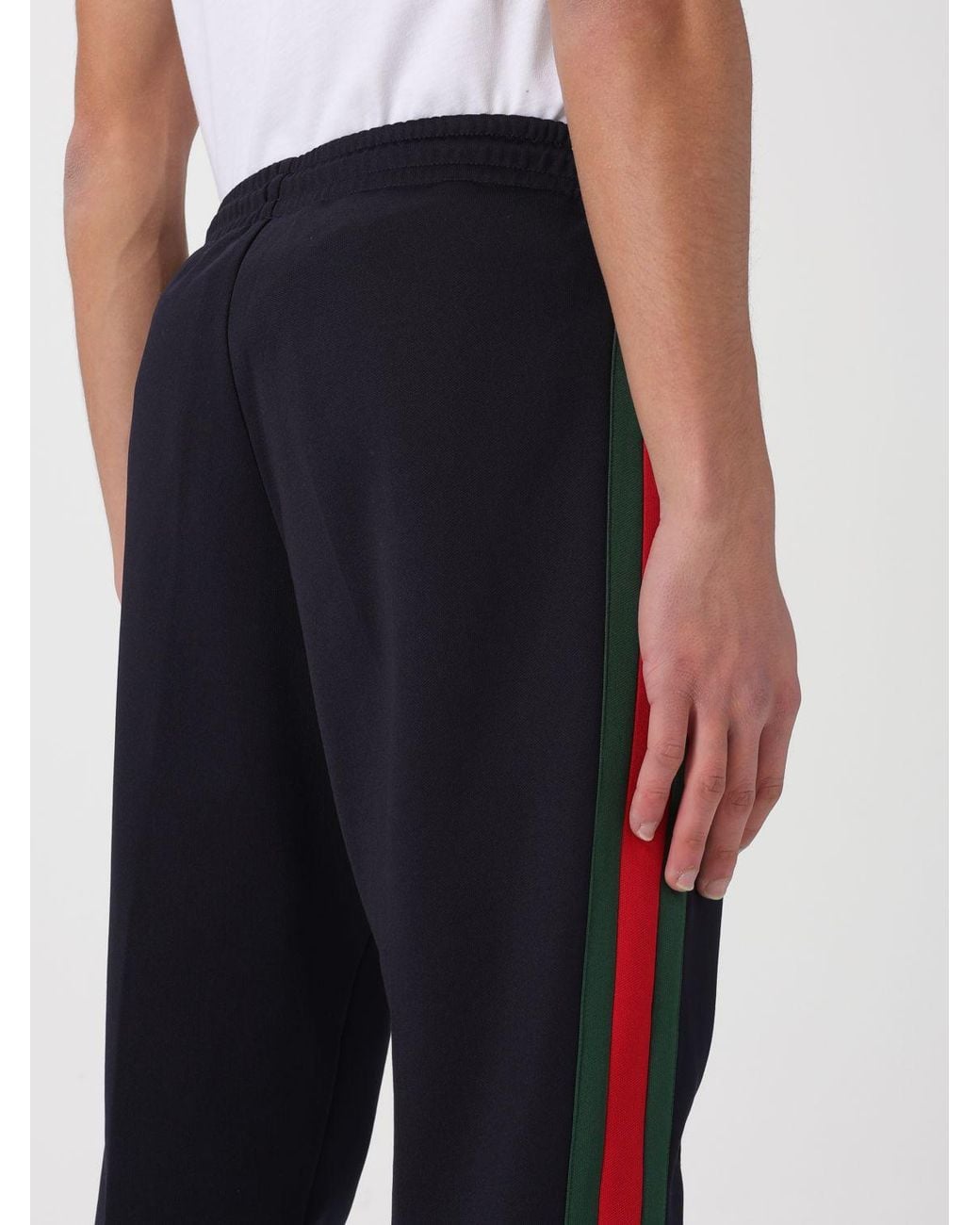 Gucci Blue Web Cotton Blend Jogging Pants for men