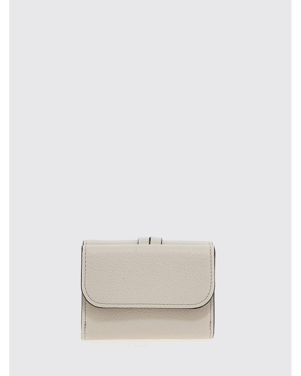 Chloé Natural Chlo&Eacute Small Calfskin Leather Trifold Wallet With Charm
