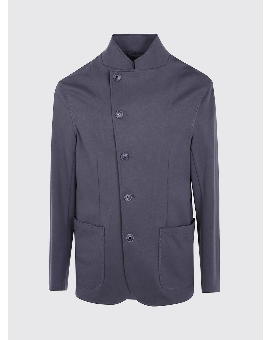 Emporio Armani Blue Slim Fit Double-Breasted Short Jacket for men