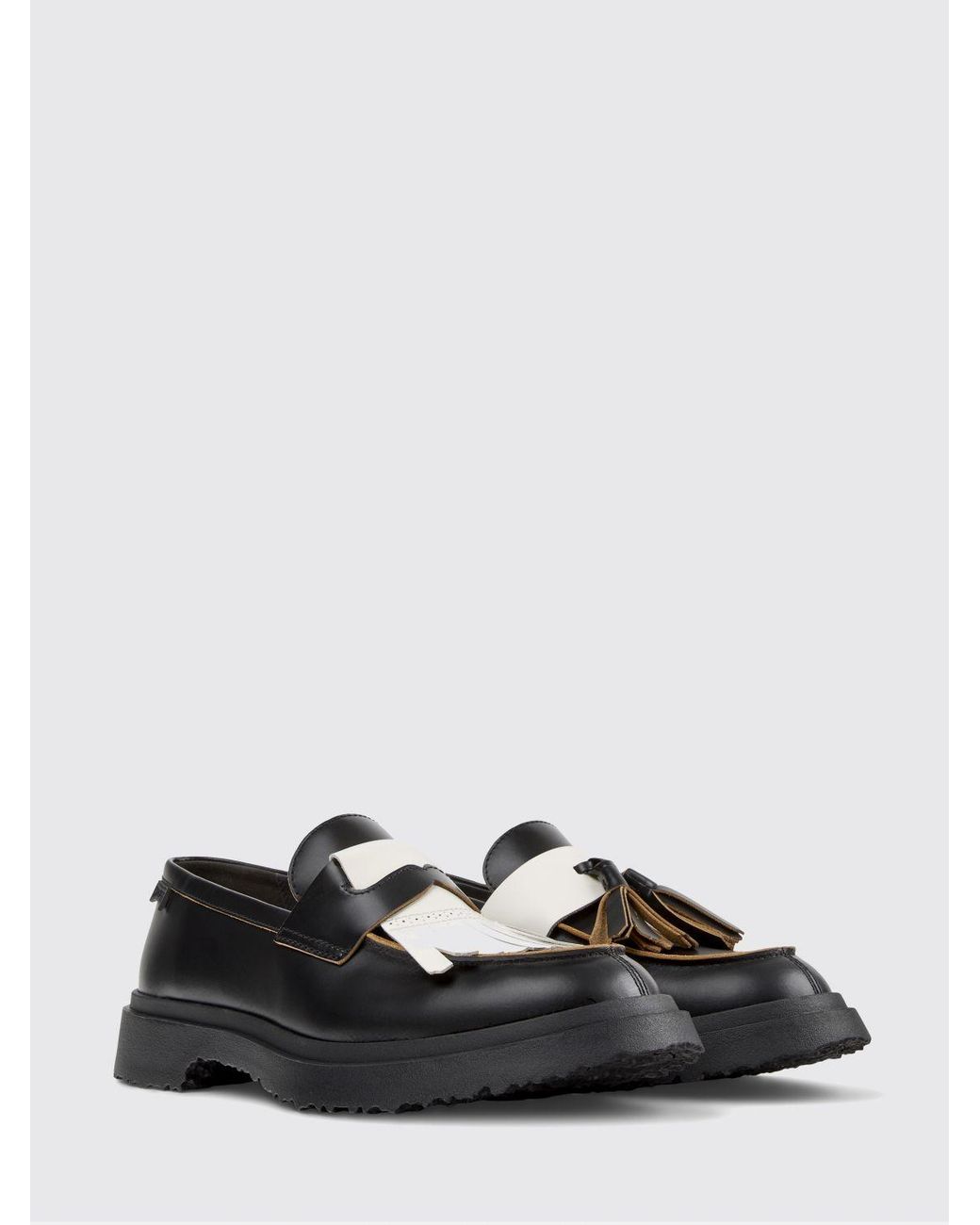 Camper White Twins Leather Loafer With Fringes for men