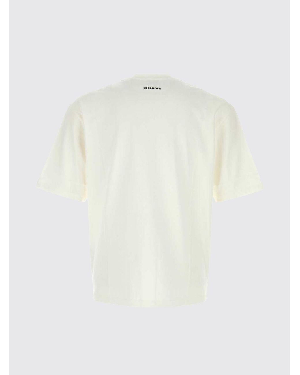 Jil Sander White Cotton T-Shirt With Back Graphic Print for men