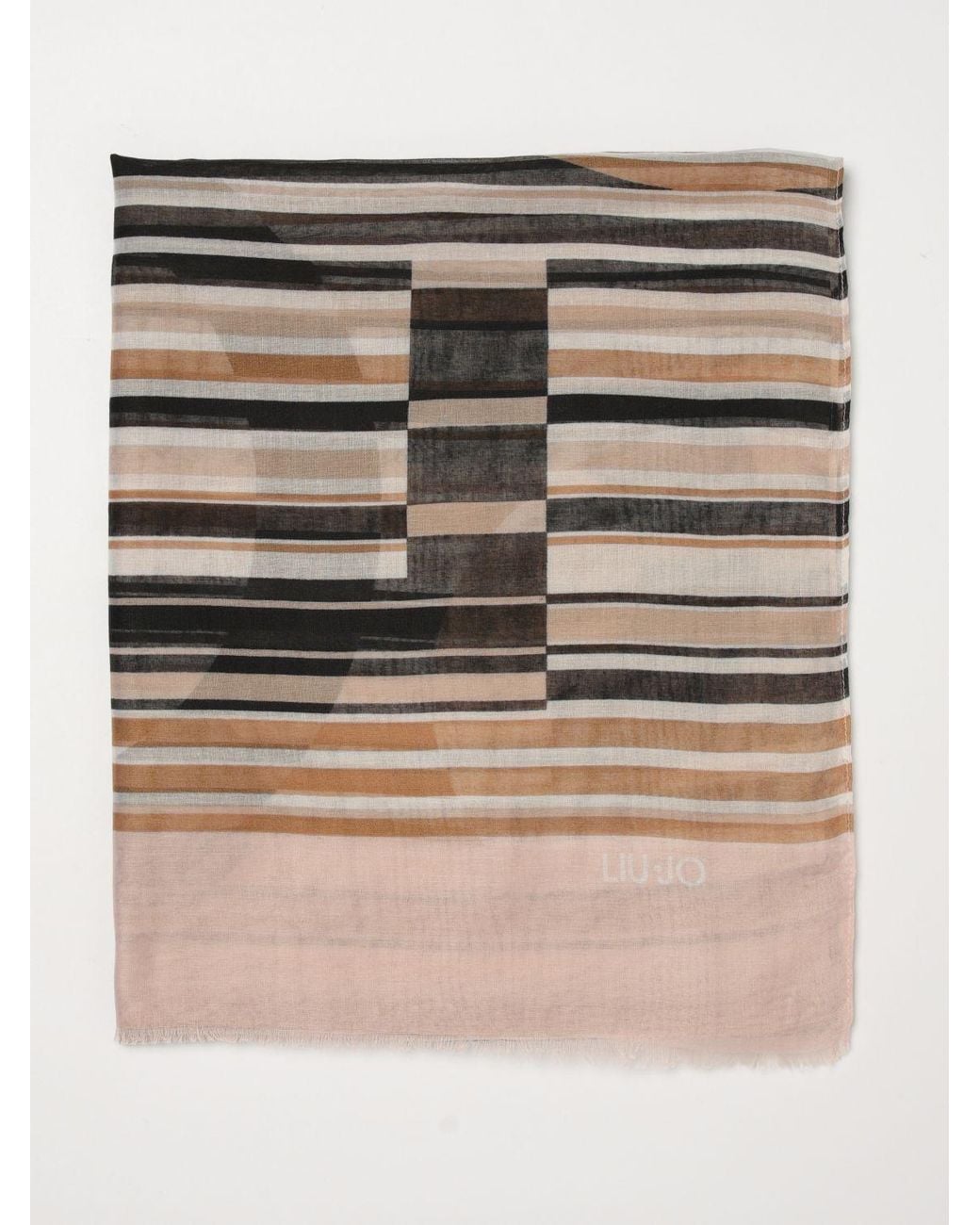 Liu Jo Natural Striped Fabric Scarf