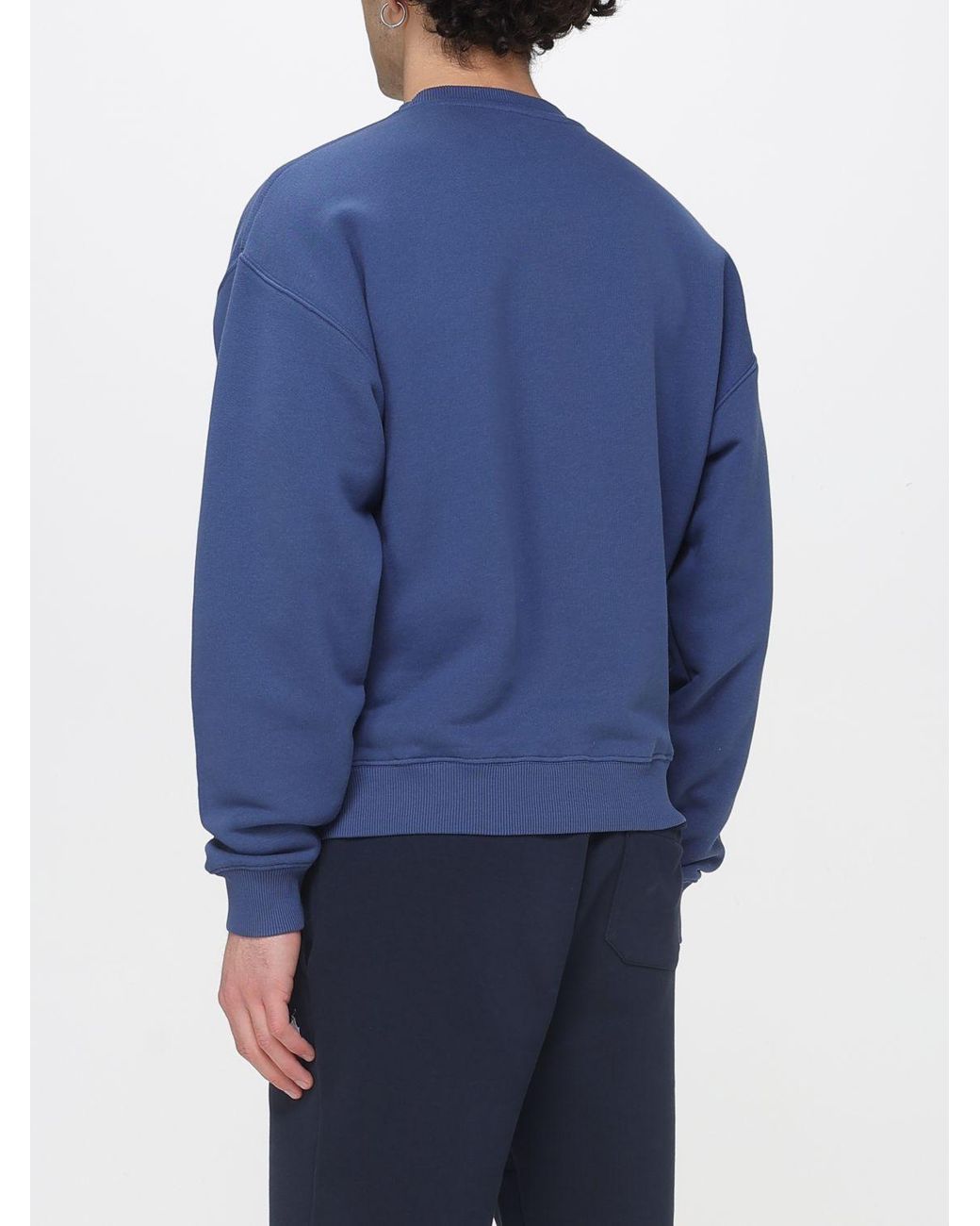 Autry Blue Cotton Crewneck Sweatshirt for men