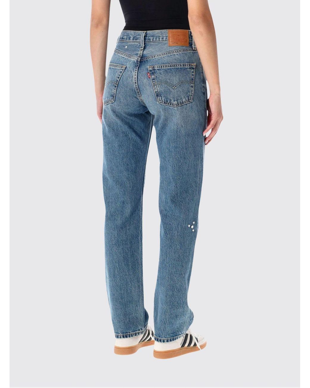 Levi's Blue 501 Mid-Rise Straight-Leg Jeans