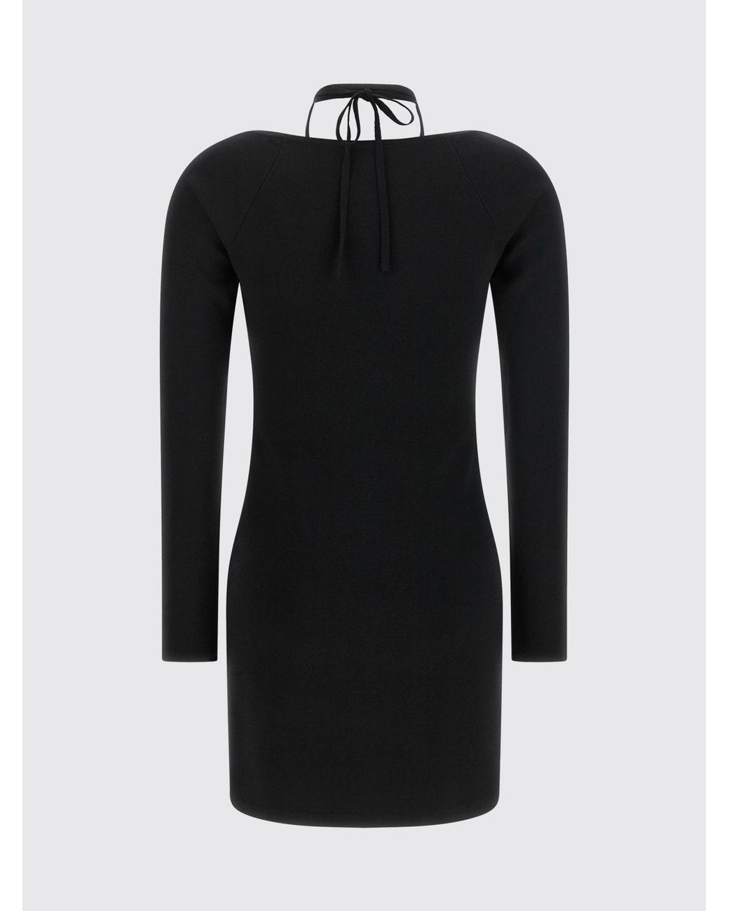 Elisabetta Franchi Black Long-Sleeve Jersey Mini Sheath Dress