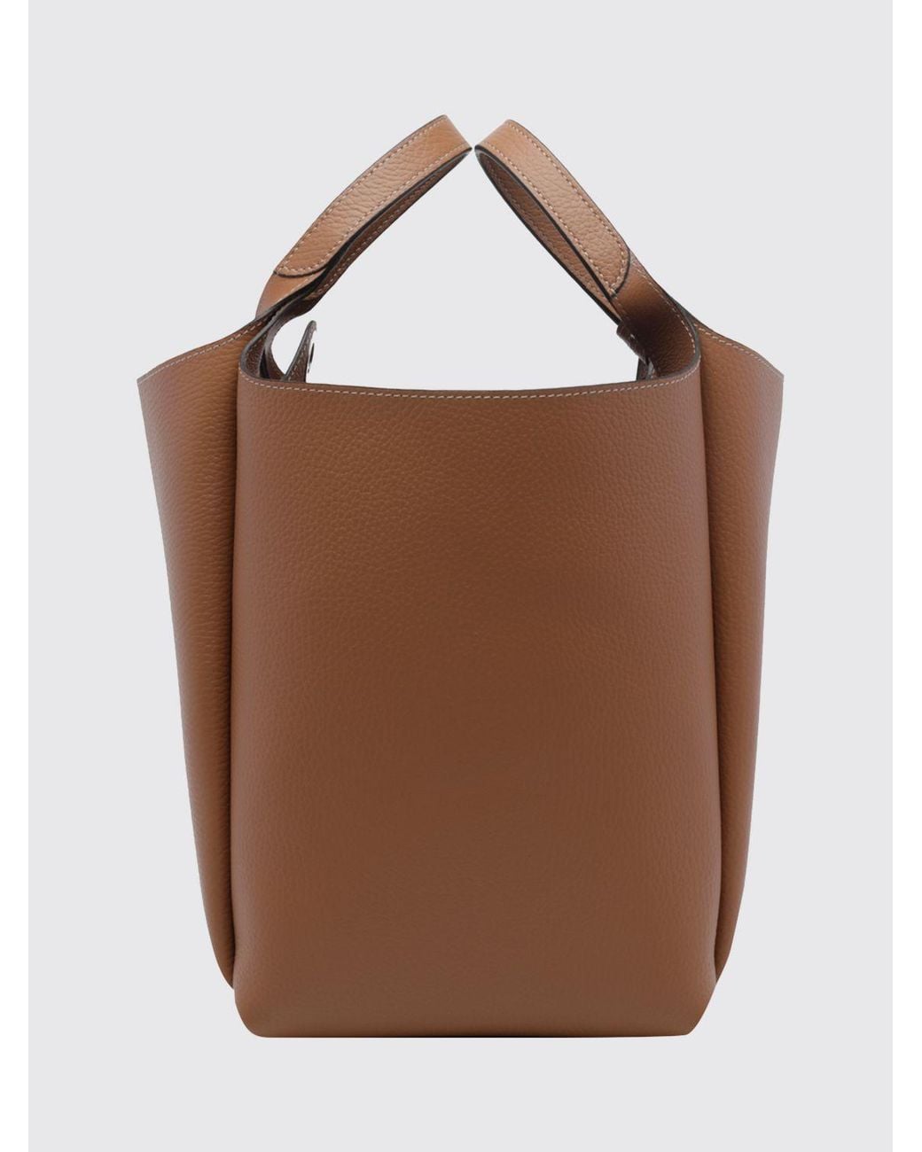 Tod's Brown Hammered Leather Bucket Bag With Double Handle And Charm