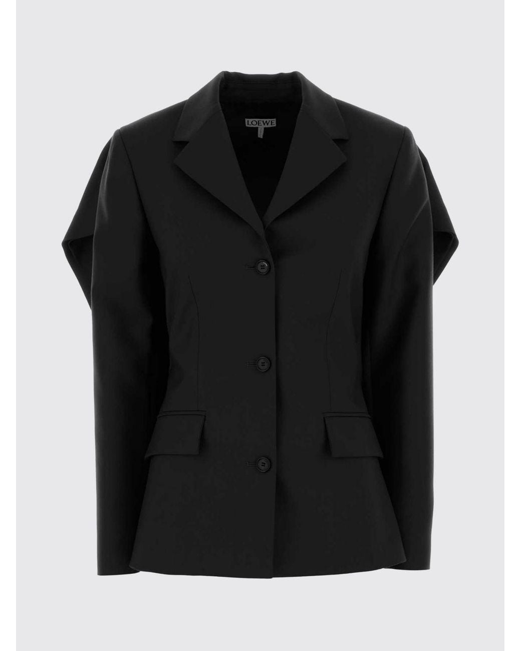 Loewe Blue Single-Breasted Slim Fit Wool Blazer With Lapel Collar