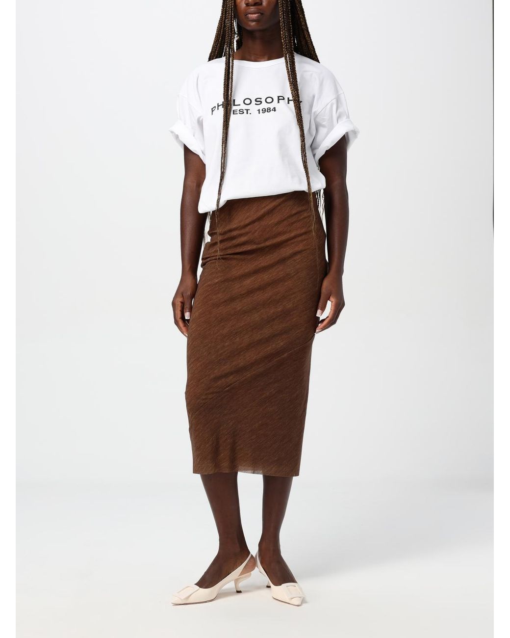 Philosophy Di Lorenzo Serafini Brown Skirt